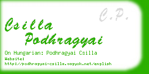 csilla podhragyai business card